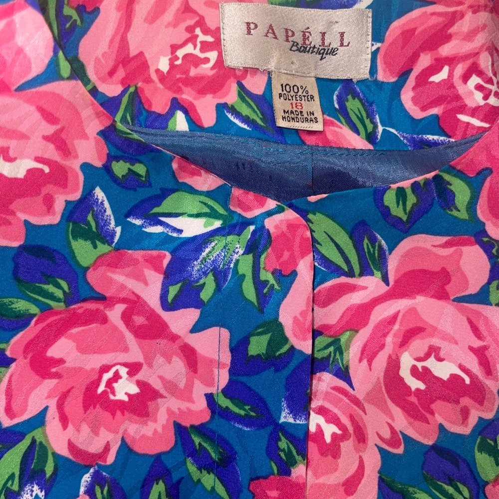 Vintage Adrianna Papell Floral Two Piece Skirt Set Cottagecore Coastal Chic READ - Picture 6 of 9